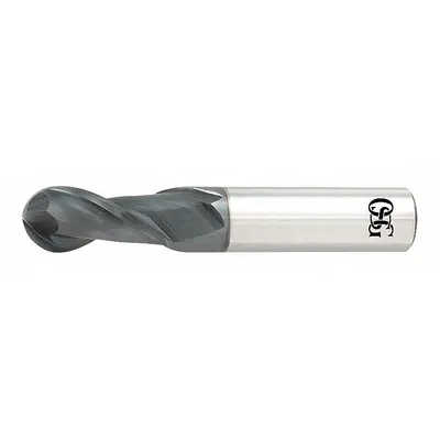 OSG Ball End Mill: Carbide, TiAlN Coated, 2 Flute, 18 mm Mill Dia, 35 mm LOC - Carbide Ball End Mills for Stainless Steel & Super Alloys