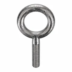This machinery eye bolt is made from 18-8 stainless steel with a plain finish and a 1/4"-20 thread size. It is designed without a shoulder for applications where a low-profile lifting or pulling point is needed. The stainless steel construction provides corrosion resistance for use in environments such as marine, chemical, and food processing. Nut is not included.