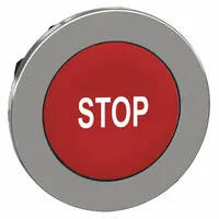 SCHNEIDER ELECTRIC Push Button Head: 30 mm Panel Size, Non-Illuminated, Metallic, Stop, Red (MPN ZB4FA434)