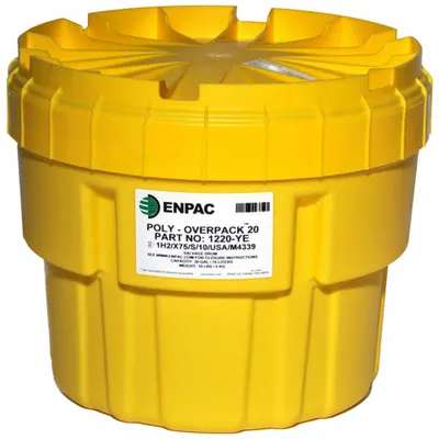 ENPAC Salvage Drum: Polyethylene, 20 gal, Screw-On Lid, Unlined/No Interior Coating - Nestable Plastic Salvage Drums
