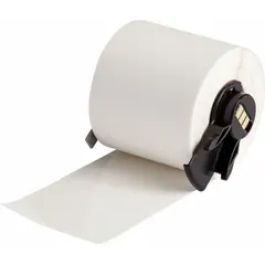 This continuous label roll is made of clear gloss polyester for indoor use. It measures 1 29/32 inches by 50 feet and is designed for thermal transfer printing with the M611 printer series. Typical applications include asset tracking, cable marking, and general identification in manufacturing and facility environments.
