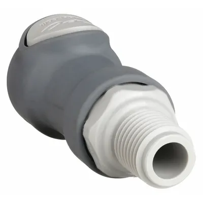 COLDER Quick Connection Coupling: Straight, 1/4 in Pipe Size, NPT x MNPT, Polypropylene - Polypropylene Quick-Disconnect Tube Fittings
