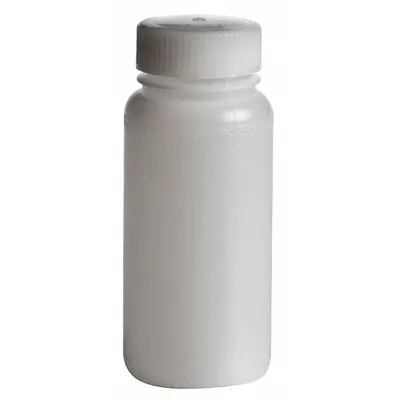 QORPAK Chemical/Reagent Bottle: HDPE, 240 mL, 8 fl oz, Closure Included, Natural - HDPE Wide Mouth Round Lab Bottles