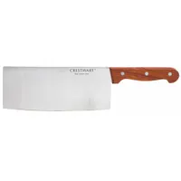 CRESTWARE Cleaver: Straight, 8 in Overall Lg, Steel Blade, Hardwood Handle, Wood Handle, Brown (MPN KN320)