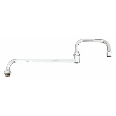 T&S BRASS Spout: Spout, Straight, Swivel Spout, Brass, Chrome, 19.2 gpm Flow Rate - Double-Jointed Faucet Spouts