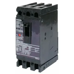 Siemens HED43B045 is a 45 A ED-frame molded case circuit breaker from the HED4 series. It has a maximum interrupting rating of 42kA at 480V AC, fixed instantaneous trip, ABC phase connection, and load-side lug terminals. Used for overcurrent protection in industrial power distribution systems such as motor control centers and panelboards.