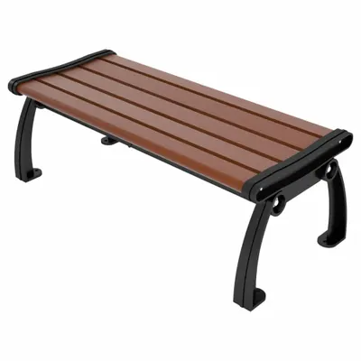ULTRASITE Heritage Outdoor Bench, 48 in L x 17 in H, Brown Seat, Black Frame - Vandal Resistant Resinwood Benches