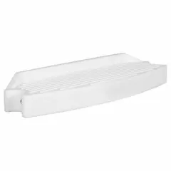 This white rubber bumper cushions the rail ends of pool ladders, reducing noise and preventing damage to pool walls. It fits 1.9 in diameter rails and has a 1-7/8 in outer diameter. Suitable for residential and commercial swimming pool ladder installations.