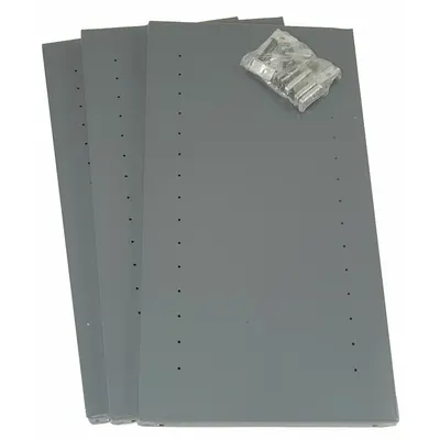OEM Solid Steel Shelf, 48"W x 12"D, 22 Gauge, Gray, Pack of 3 - Solid Steel Shelves for Standard Metal Shelving