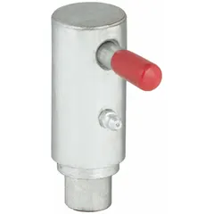 This zinc-plated plunger pin is used for securing or locking mechanisms on trailers, hitches, and heavy equipment in fleet and vehicle maintenance. Overall length is 3 3/16 inches and overall width is 2 1/4 inches. The zinc plating provides corrosion resistance.