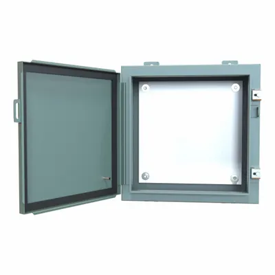 HAMMOND Electrical Enclosure: Steel, 16 in x 16 in x 6 in, NEMA 12/13, w/Panel - Steel Dust-Tight Enclosures