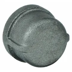 This threaded cap is used to seal the end of a pipe in medium-pressure piping systems. Made of malleable iron, it is rated for a maximum operating pressure of 300 psi at 150°F. Suitable for applications such as steam, water, gas, and air lines.