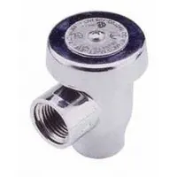 Atmospheric vacuum breaker with 1/4 in FNPT x FNPT connections, constructed of brass with a polished chrome finish. Designed for water media and NPT threads, it prevents back-siphonage in potable water systems. Suitable for commercial plumbing and irrigation applications where backflow protection is required