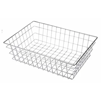 MARLIN STEEL WIRE Storage Basket, Chrome-Plated, Silver, 16 in Width, 152-12 - Machining