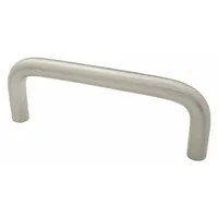 Fixed, non-recessed pull handle made of zinc with a satin nickel finish. Features a 1 in/#8-32 screw size and 0.25 in grip thickness. Mounts via thru-bolt. Suitable for use on cabinets, enclosures, and machinery doors
