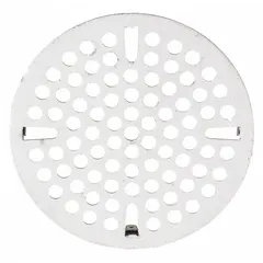 This stainless steel sink strainer is designed for drop-in installation in commercial or industrial sinks. It filters debris while allowing water to drain. The unfinished finish and 3-1/8 in overall height and diameter make it suitable for standard sink openings. Includes strainer only.