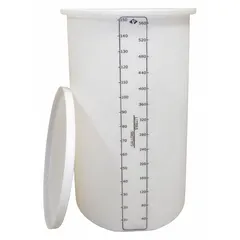 Vertical liquid storage tank with 150-gallon capacity, open top, and 30-inch diameter. Constructed from HDPE with 1/4-inch wall thickness. Suitable for bulk liquid containment in industrial environments requiring corrosion-resistant storage.