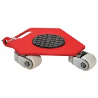 GKS-PERFEKT Machine Roller: 2,200 lb, 3 7/8 in Deck Ht, 20 in L x 20 in W, (3) Swivel, Fixed, Red (MPN 6-11456)