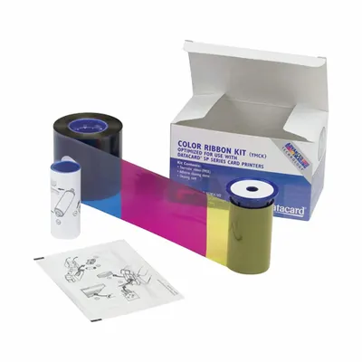 ID Card Printer Ribbon: Full Color, 500 Prints per Roll, 3 in Overall Ht - Ribbons for ID Card Printers
