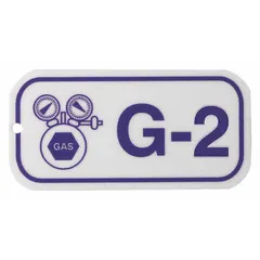 Lockout tag for equipment isolation status communication during maintenance. Made of polystyrene plastic with holes for secure attachment. Printed in English. Type G-2, no header.