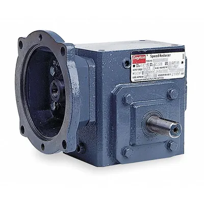 Dayton Speed Reducer: 5:1, 350 RPM, 2 hp Input Max, 329 in-lb Output Max, Keyed - Direct-Drive Right-Angle Speed Reducers
