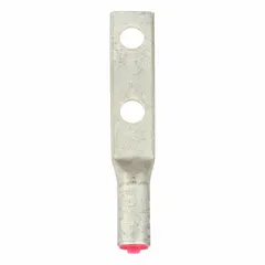 Two-hole compression lug for terminating 3/0 AWG copper or aluminum cable. Features a standard aluminum barrel and 1/2 in stud size. Suitable for use in industrial electrical panels, switchgear, and heavy machinery where secure, vibration-resistant connections are required.