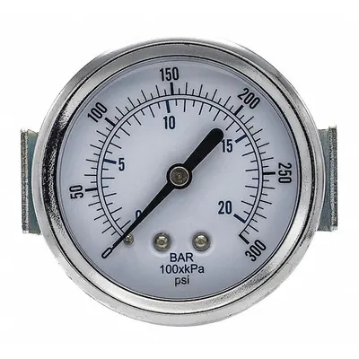 PIC GAUGES 103D-258H U-Clamp Panel-Mount Pressure Gauge - U-Clamp Panel-Mount with Copper Wetted Parts
