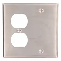 LEVITON Wall Plate: Combo, 2 Gang, Silver, Std Size (MPN 84008-40)