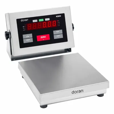 DORAN Industrial Bench Scale: 10 in x 10 in, IP69K, Corded Remote - Bench Scales with Remote Indicator