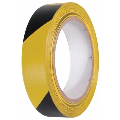 INCOM MANUFACTURING Floor Marking Tape: Gen Purpose, Striped, Black/Yellow, 1 in x 54 ft, 5.5 mil Tape Thick - General Purpose Floor Marking Tape