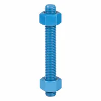 USA FASTENER Fully Threaded Stud: 5/8"-11 Thread Size, Steel, Grade B7, PTFE Coated, 5 in Lg, 4 PK (MPN B7-.625-5)