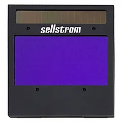 This polycarbonate welding filter plate features a black lens with a welding shade designation of W9-13 and a 5-inch plate width. It includes a wide viewing area and is designed for use with the SELLSTROM Advantage Plus Welding Helmet (model S26200). Suitable for industrial welding applications requiring auto-darkening eye protection.