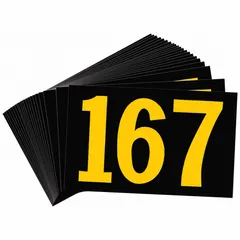 Retroreflective sheeting KVA marker displaying the number 167 in Gothic font. Character height 2 1/2 in, width 4 3/4 in. Used for identifying transformer or electrical equipment ratings in industrial and utility applications.