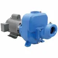 Self-priming centrifugal pump with 1-1/2 to 3 HP motor, ODP enclosure, 208-230/460V AC, 115.5 ft max head, and 2-inch compatible intake and discharge connections. Suitable for water transfer, irrigation, and general industrial fluid handling where self-priming capability and moderate lift are required.