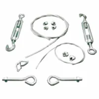 Suspension cable hardware kit for NANO SOX duct diameters of 8, 12, 16, 20, 24, 28, 32, and 36 inches. Includes turnbuckles for tensioning. Used to suspend ducting in ventilation and exhaust systems