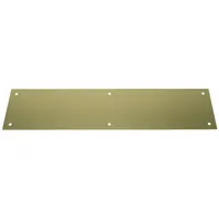 ROCKWOOD Door Push Plate: 4 in Wd, 15 in Ht, Brass (MPN 70C.3)