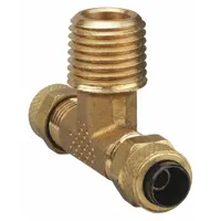 PARKER Compression Tee Fitting: 1/4 in OD x 1/4 in OD x 1/4 in Pipe Fitting Size, Brass, 10 PK (MPN 172P-4-4)