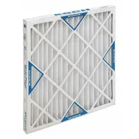 MERV 13 pleated air filter with synthetic media and beverage board frame. Measures 16 x 16 x 2 inches. Suitable for commercial and industrial HVAC systems requiring improved indoor air quality. LEED/Green designation supports sustainability goals