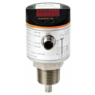 IFM Electronic Level Sensor: Guided Wave Radar, Vertical, For Water Media Type - IFM Efector LR Series Sensor Heads