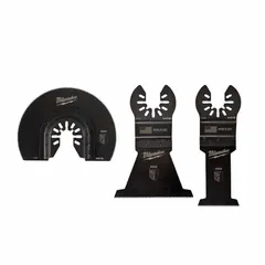 This set includes three oscillating tool blades with a round/straight shape and universal open-back OIS connection. It contains one 1-3/8" HCS wood blade for cutting wood. Suitable for flush-cut and plunge-cut applications in construction, renovation, and demolition.