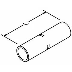 Copper barrel butt splice for 300 kcmil wire, white color code, 2.25 in length. Crimped with die code 66 (compatible with 13465/66/U30RT dies). Used for joining copper conductors in power distribution and industrial wiring.