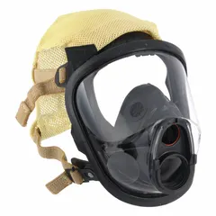 Rubber full-face respirator with Push to Connect connection. Size M facepiece with Kevlar® head harness. Suitable for respiratory protection in industrial environments where airborne hazards are present.