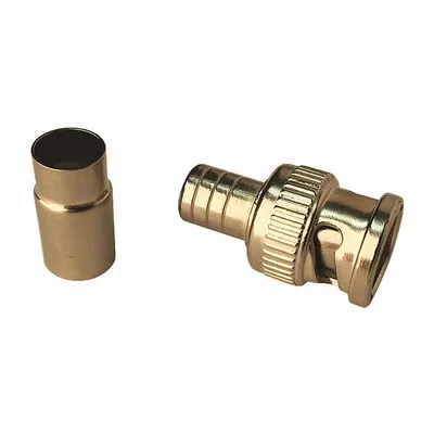 VITEK Coaxial Crimp Connector: Male, Connector, Silver, Crimp-On, RG-6, 1 GHz Max Freq - BNC Coaxial Connectors