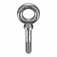 This machinery eye bolt features a shoulder design for stable bearing surface in lifting and rigging applications. Constructed from 18-8 stainless steel with a plain finish, it offers corrosion resistance. The bolt has a 6-inch shank length and 3-inch thread length, and includes a nut. Made in the USA.