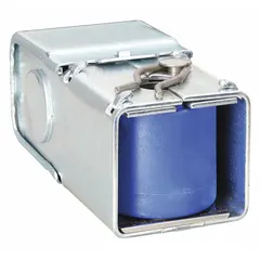This solenoid valve coil is rated for 120V AC and 17W power consumption. It features a junction box enclosure and 6-inch leads for electrical connections. Designed for use in industrial fluid and gas control systems, it is commonly applied in process automation, HVAC, and water treatment applications.