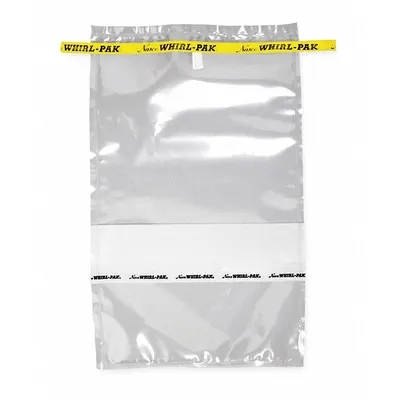 WHIRL-PAK Sampling Bag: Write-On, Sterile, 55 fl oz Capacity - oz, 1.63 L Capacity - mL - Write On Sterilized Bags