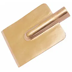 This long-reach scraper features a stiff beryllium copper blade with a standard end and bevel/offset design. The overall length is 6-3/4 inches. Beryllium copper construction provides non-sparking properties, making it suitable for scraping, deburring, and surface preparation in environments where spark prevention is critical.