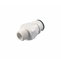 Quick Connection Coupling: Straight, 3/8 in Pipe Size, Quick-Disconnect Coupler x NPT, Polysulfone (MPN HFCD24635)