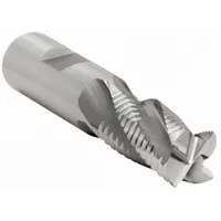 This OSG roughing end mill is made from cobalt steel for use in heavy material removal on ferrous and non-ferrous metals. It features 4 flutes, a 5/8" mill diameter, 1-5/8" length of cut, and 3-3/4" overall length. Designed for general-purpose roughing applications in industrial machining, it provides efficient chip evacuation and reduced cutting forces
