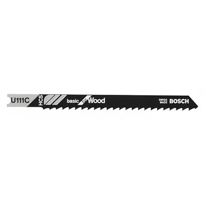 BOSCH Jigsaw Blade: 8, 4 in Blade Lg, Bi-Metal, High Carbon Steel, U Shank, Wood - Wood-Cutting Blades